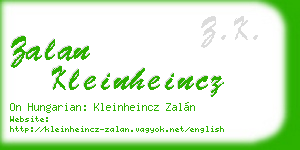 zalan kleinheincz business card